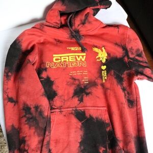 Twenty One Pilots 2020 Crew Nation Red Black Hoodie Sweater Men's Medium Tie dye